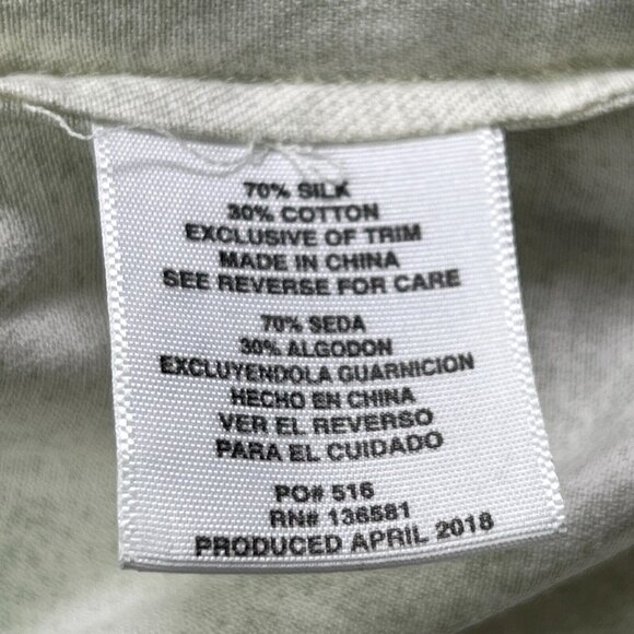 Nat Nast Silk Blend Hawaiian Shirt Mens XL Light Green Leaf Print Short Sleeve - Picture 7 of 9